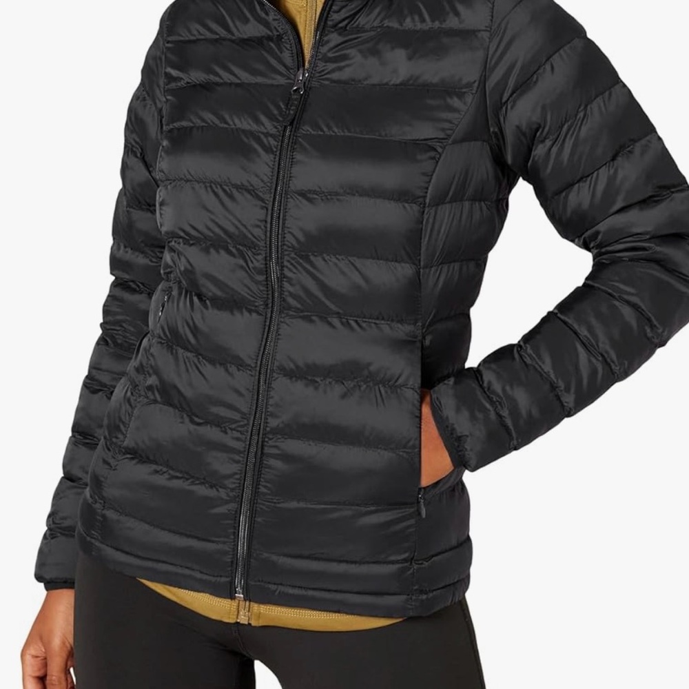 Amazon essentials, black puffer jacket